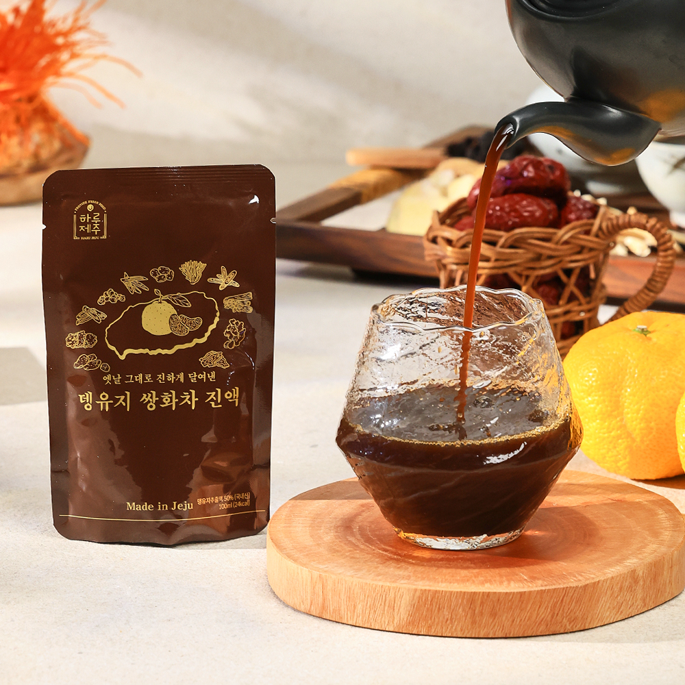 하루제주 국산 수제 쌍화진액 쌍화차 전통 유자 한방차 100ml x 14개 : 하루 제주