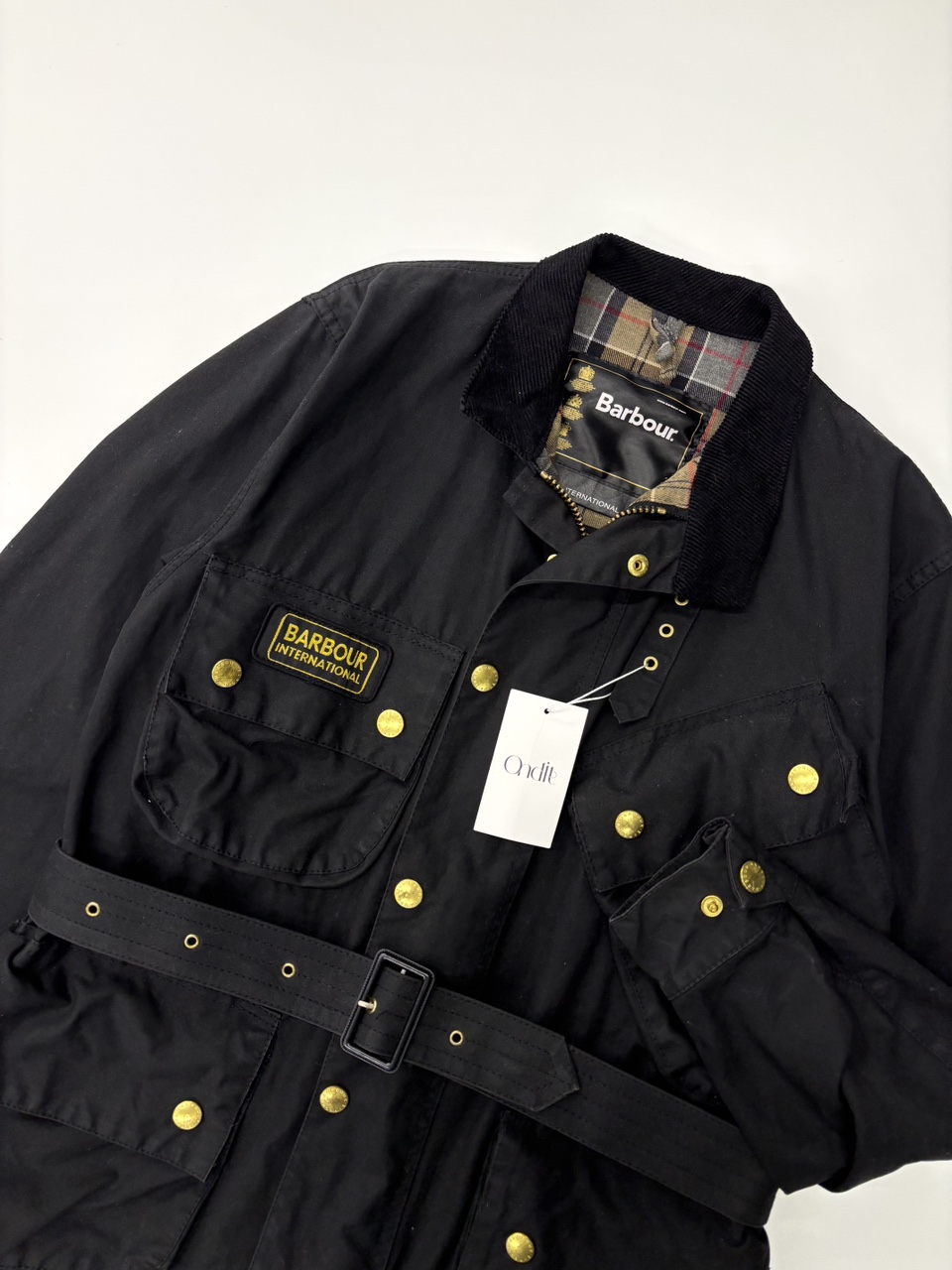 Barbour 바버 인터네셔널 벨티드 왁스자켓 블랙 : ondit