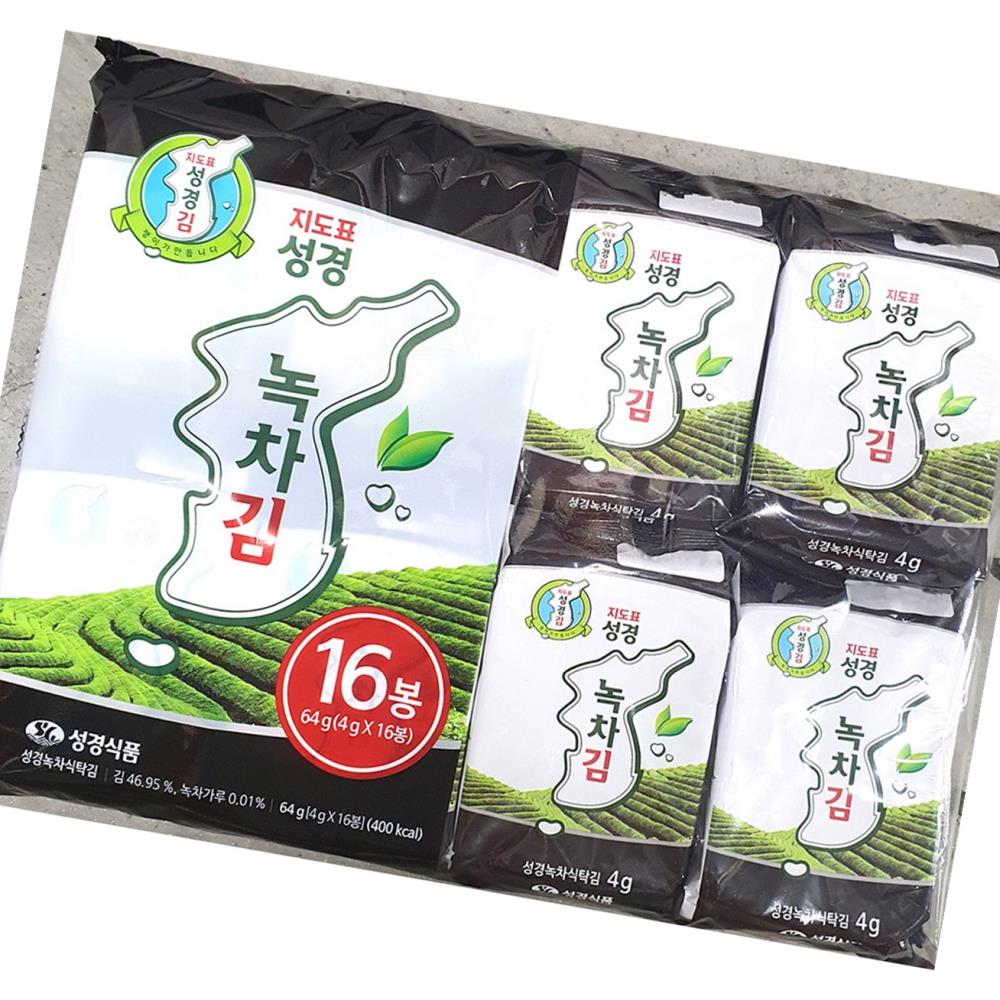도시락 김 성경식품 녹차 4gb x 16단 64gb 식자재 식재료 업소용 식당용 대용량 급식용 단체 : 지평식자재