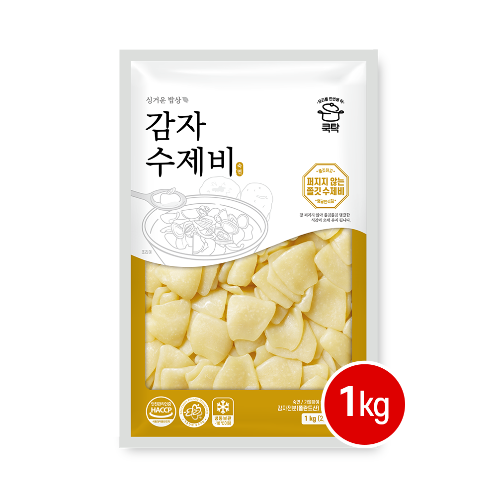 쿡탁 싱거운밥상 감자수제비 1kg : 쿡탁