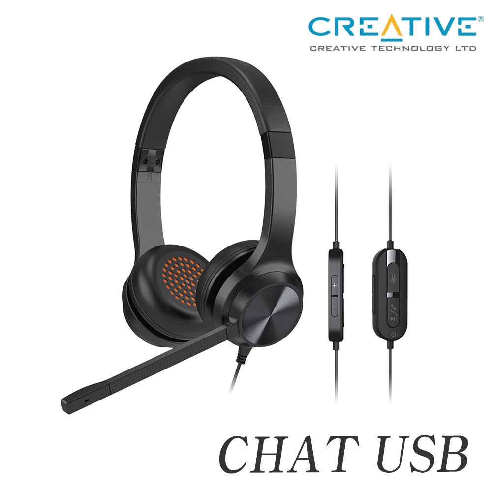 Creative 크리에이티브 CHAT USB 노이즈캔슬링 헤드셋 : 주식회사 인스토어