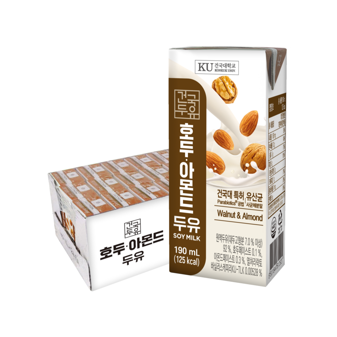 건국우유 호두아몬드두유 190ml 24팩 : 건국우유 공식몰