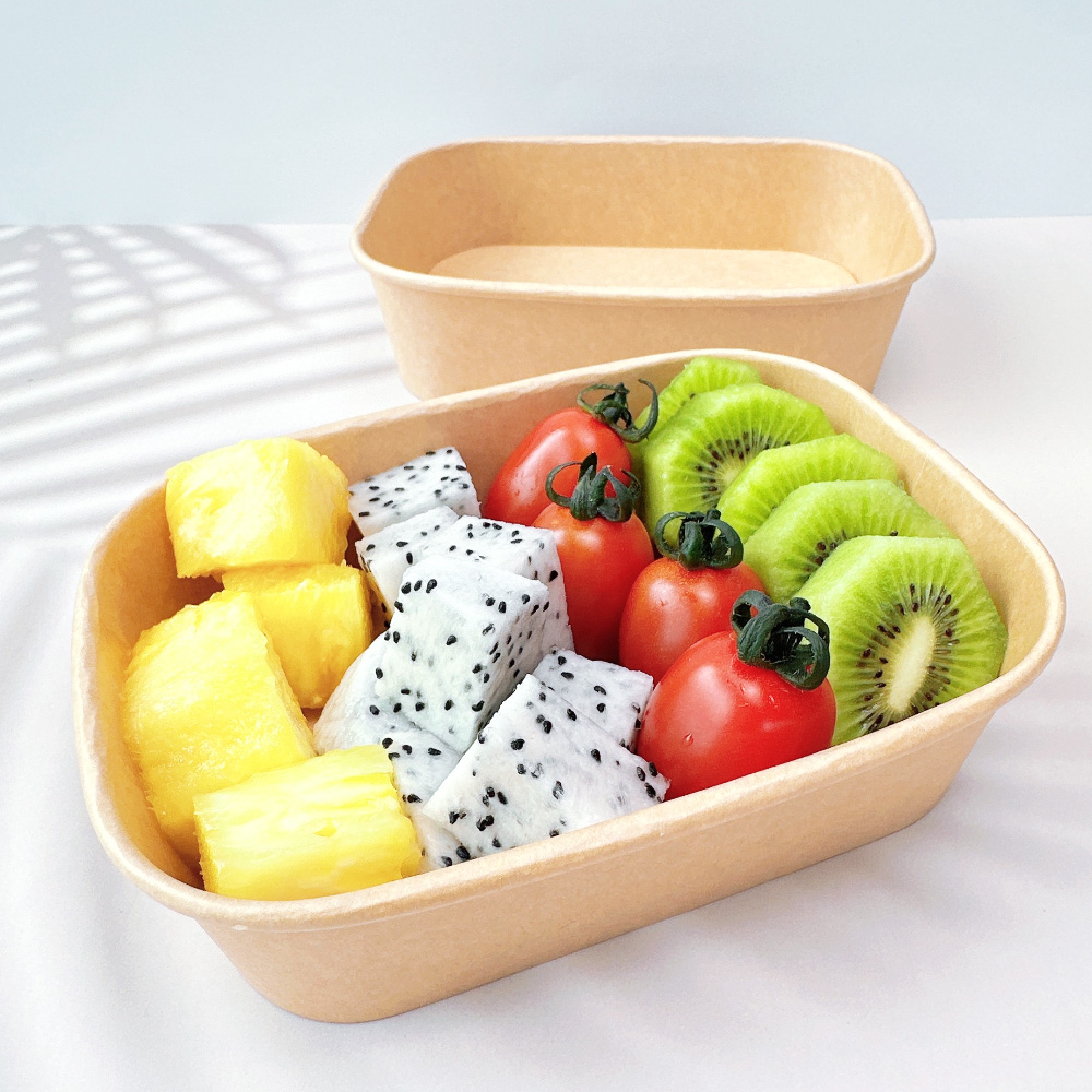 크라프트 샌드위치 샐러드 포장 용기 50개 일회용 떡 김밥 직사각580 도시락 : 제이유닉
