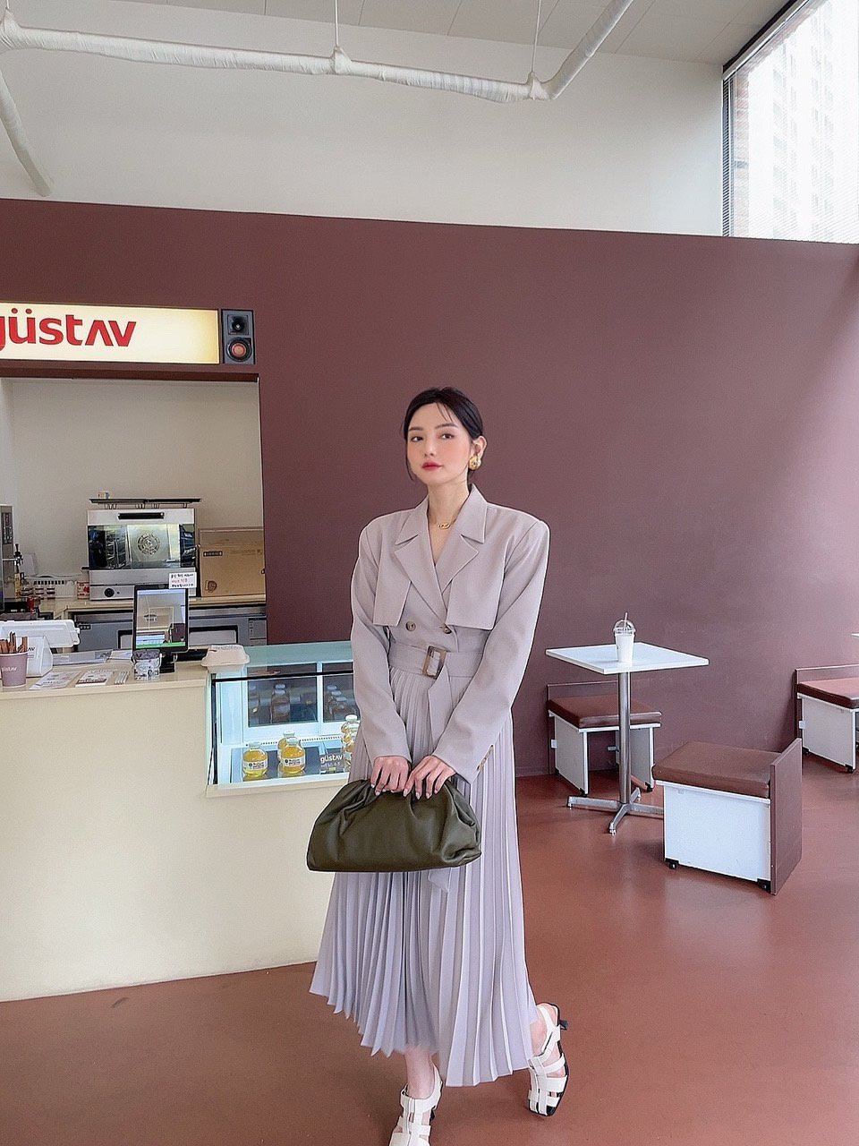 (거래처원가이하) 살롱드매그 헤이즐자켓 바바리 원피스코트 : 트렌무드