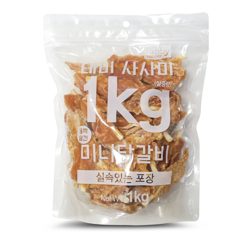 테비치킨사시미 테비사시미1kg 강아지대용량간식 닭고기고구마 닭가슴살대구스틱 닭가슴살도넛 : 지비지비