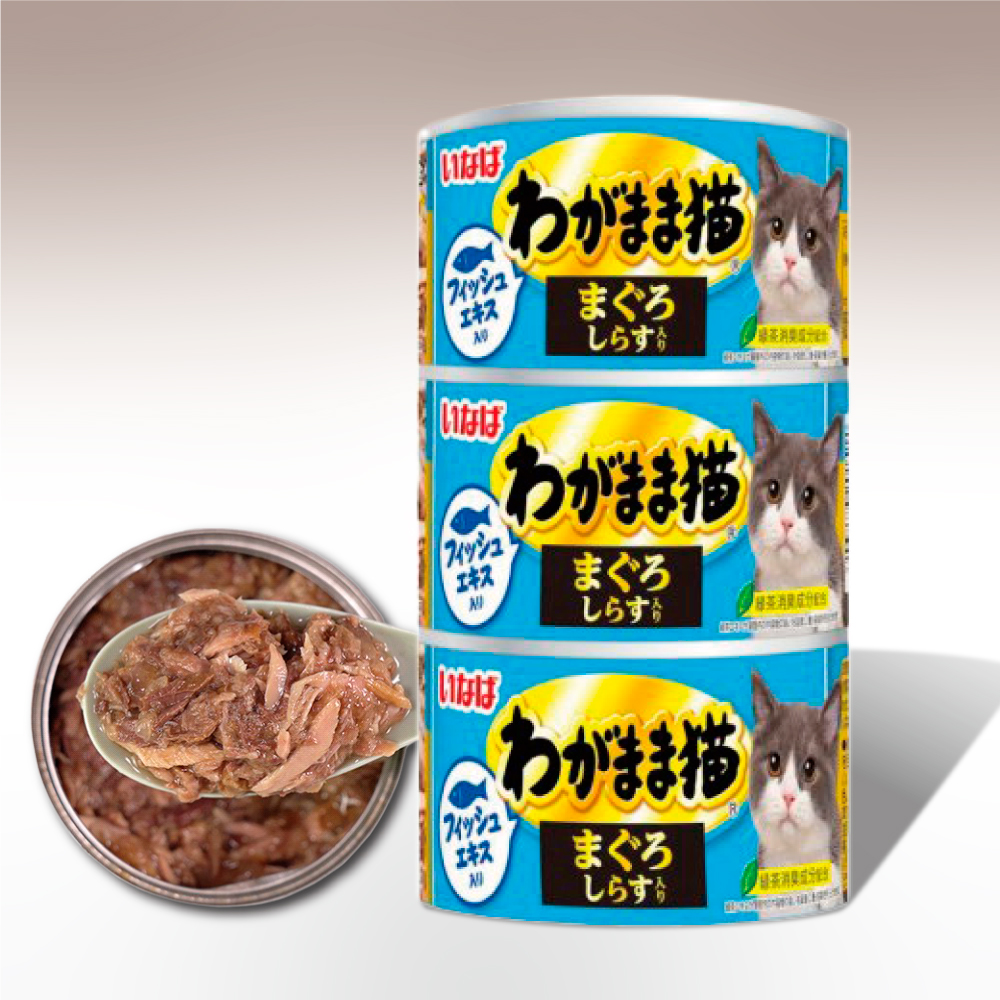 이나바 와가마마 네코 캔 참치&치어 160gx3개 고양이캔 간식 3IM-242 : 젤리펫샵