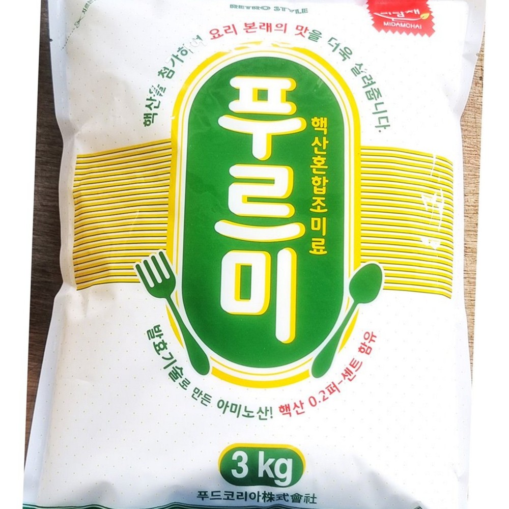핵산 푸르미 msg 3k x4 식자재 업소용 식재료 식당용 대용량 단체 급식용 : 위드푸드몰