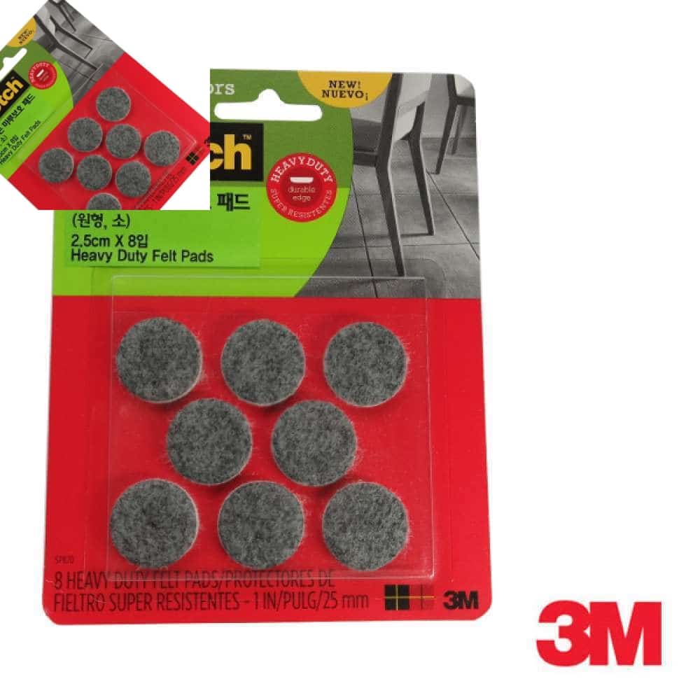 라타 3M 오래가는 마루보호패드 원형 소 2.5cm 8매입 가구 소음방지 스티커 식탁의자 : 구타상점