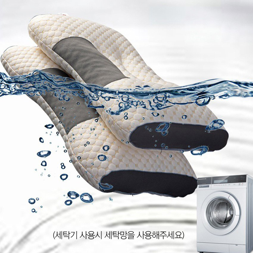 굿슬립 경추베개 숙면 거북목 일자목 꿀잠 74x48 통세탁 빨아쓰는 워셔블 목편한베개 : 슈퍼아재
