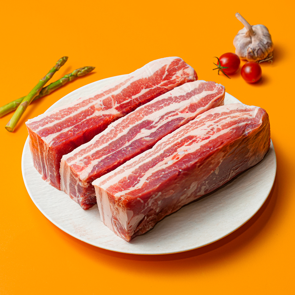 설렘한입 세계 3대 돼지 듀록 삼겹살 1Kg 구이 대패 수육 보쌈용 : 설렘한입