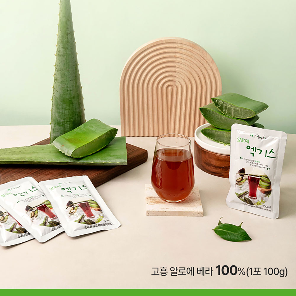 100% 고흥 웰빙 생 알로에 엑기스 (Aloe 100% 즙)-60포 : 웰빙알로에