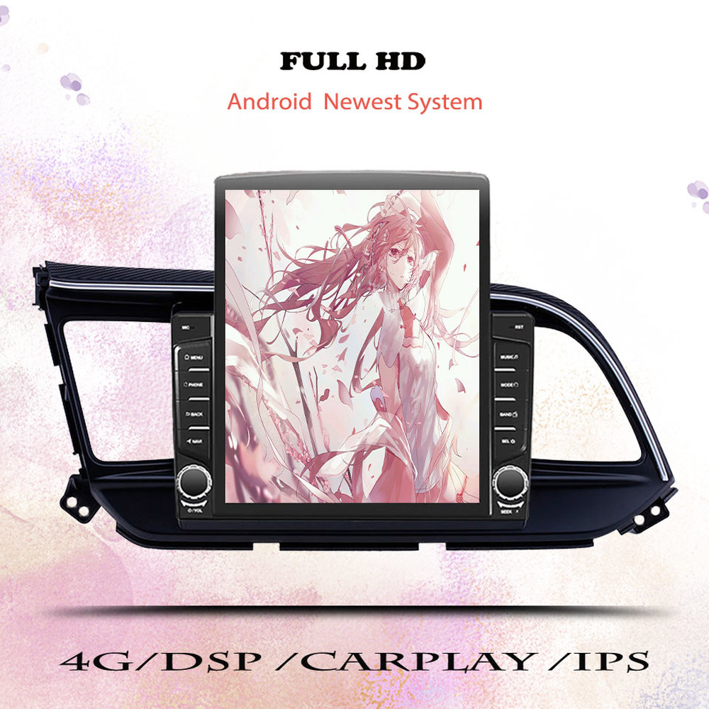 현대 엘란트라 2018 2019 자동차 라디오 오디오 멀티미디어 스테레오 PC 태블릿 GPS 모니터 DVD 카플레이 안드로이드 14 8G 128G : 저무리9
