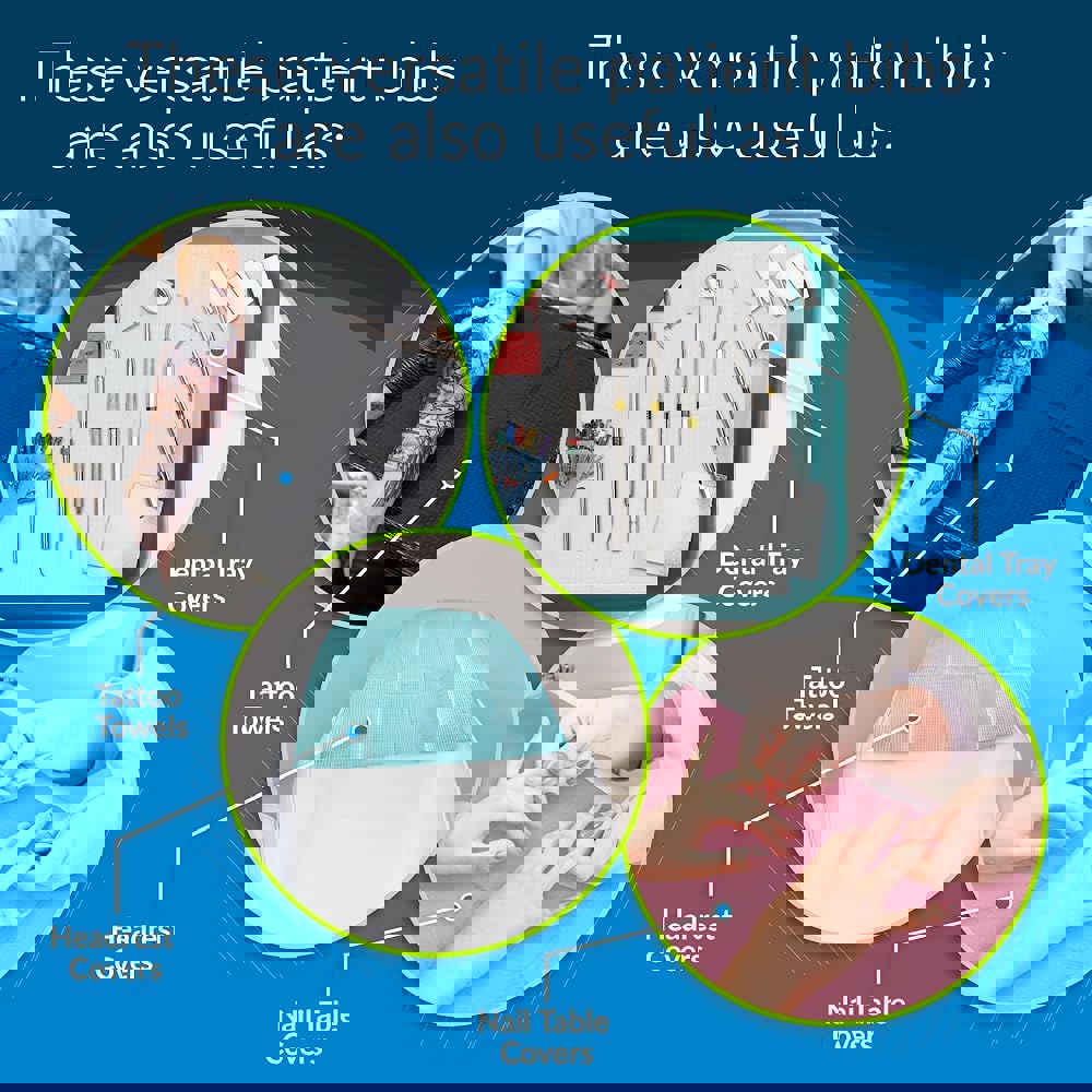 TIDI 917484 초이스 치과용 턱받이 검은색 3겹 13 U201D W X 18 L 125팩 U2015 일회용 2겹 티슈 폴리 백으로 누수 방지 도움 블랙... 