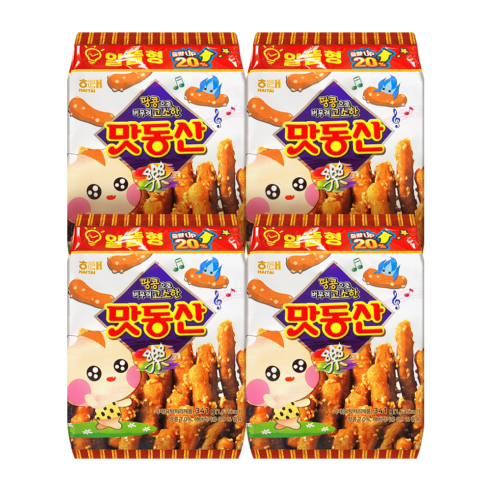 해태 맛동산 341g 4개 : 조선달