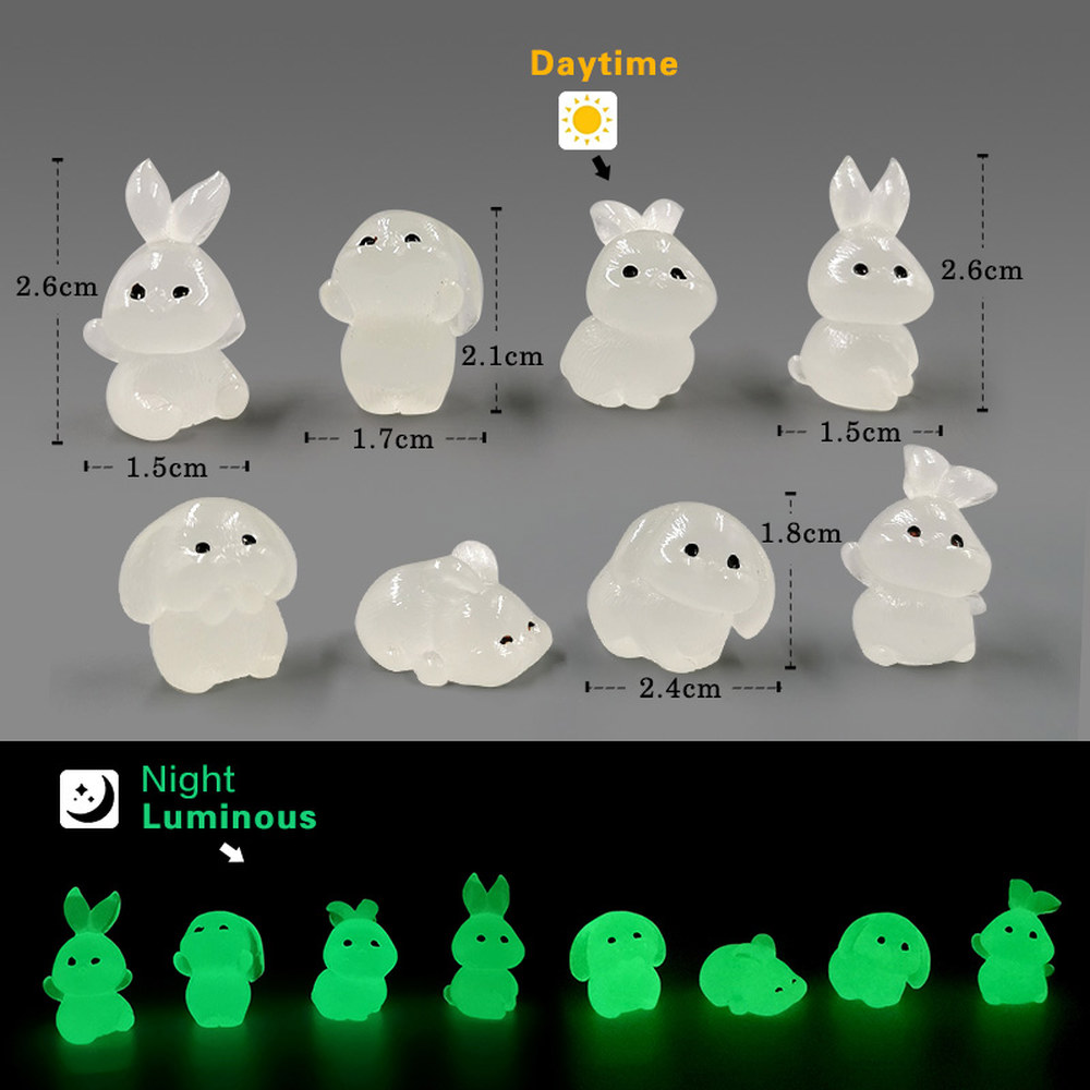 현대 귀여운 입상 DIY 액세서리 요정 정원 카와이 미니어처 빛나는 장식 조각상 토끼 : 띵구샵