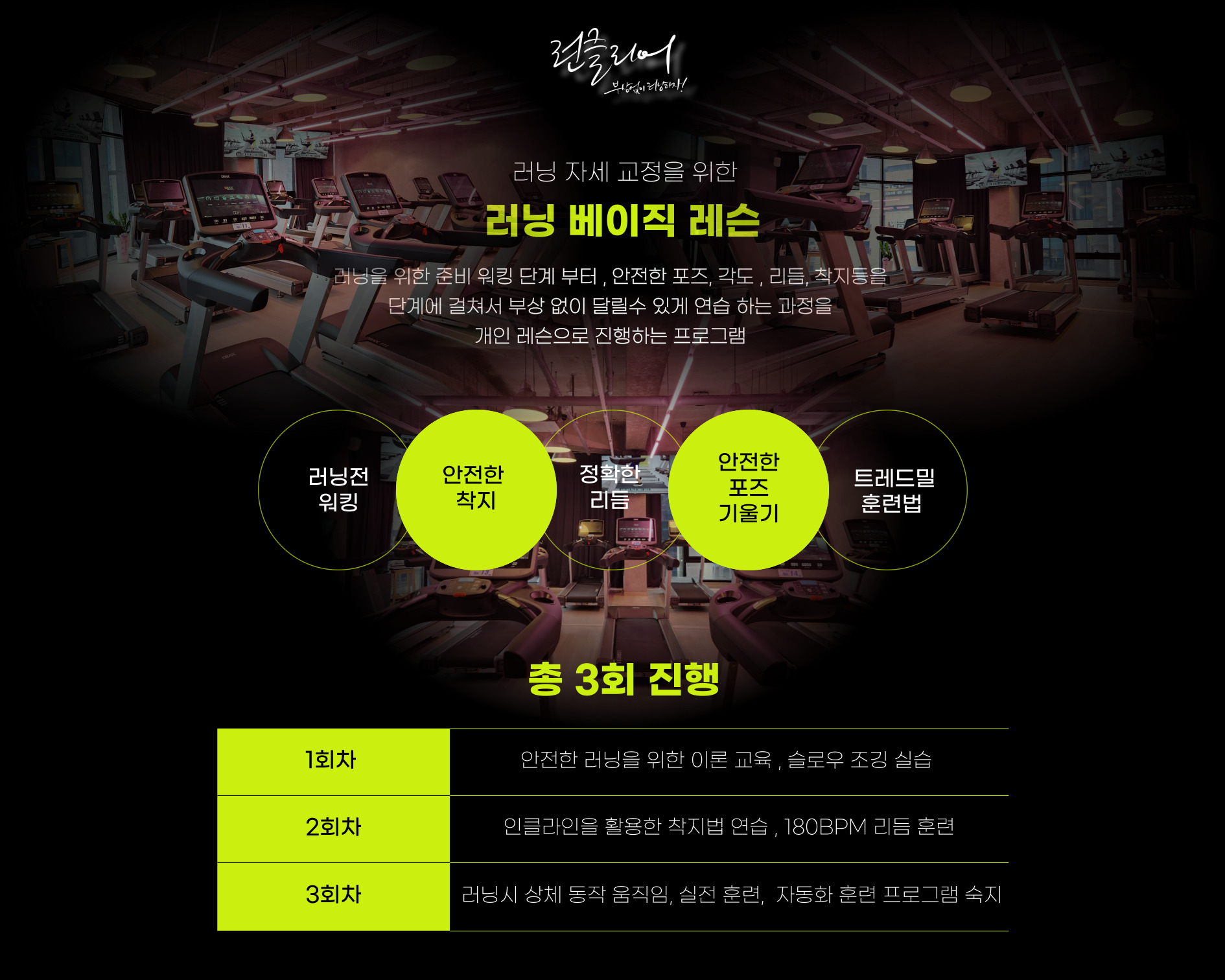 런클리어 제주점 개인 레슨 3회권 - 제주러닝클래스 : 런클리어핏 제주