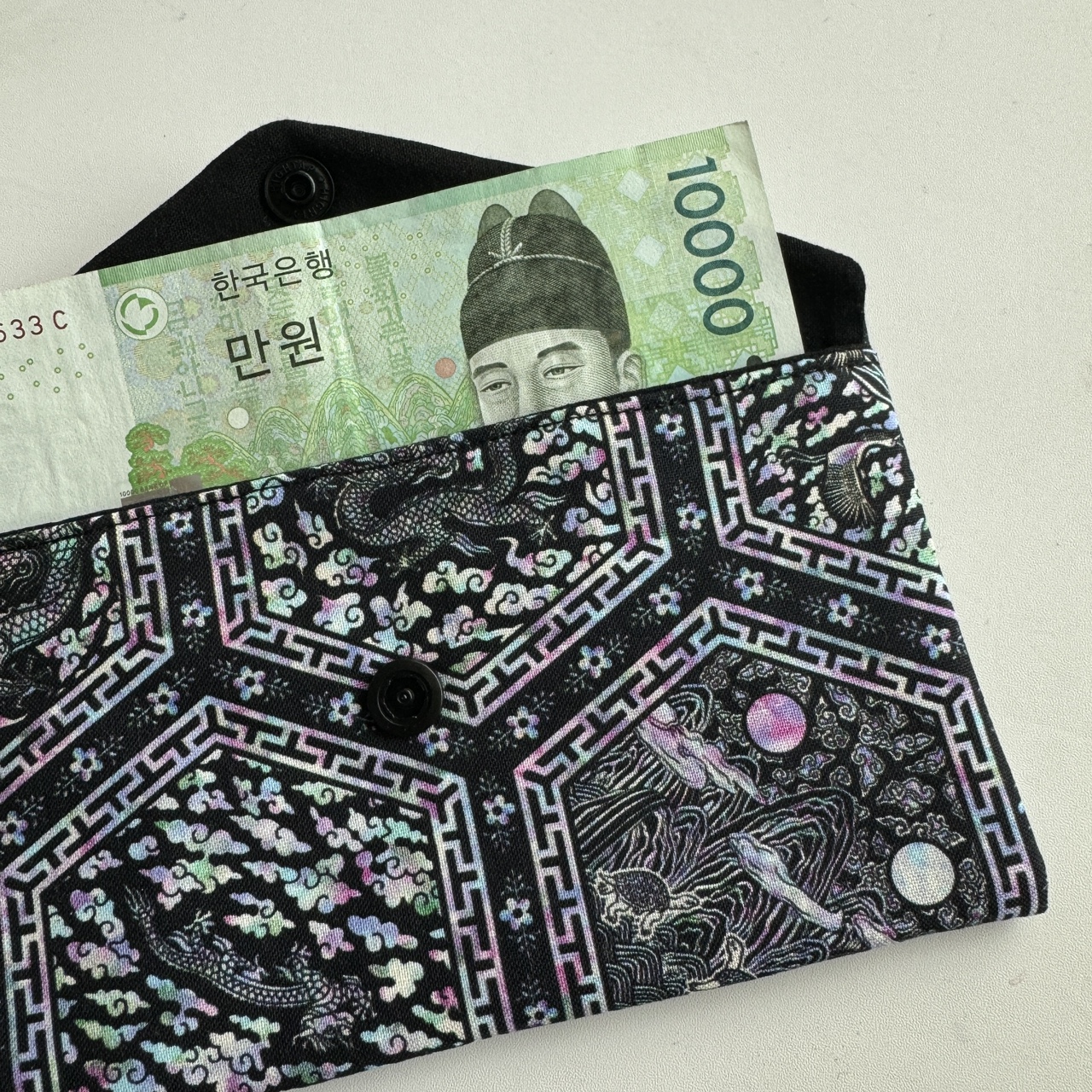 명돈 용돈 지갑 파우치 육각자개함 전통문양 : 유주메이드