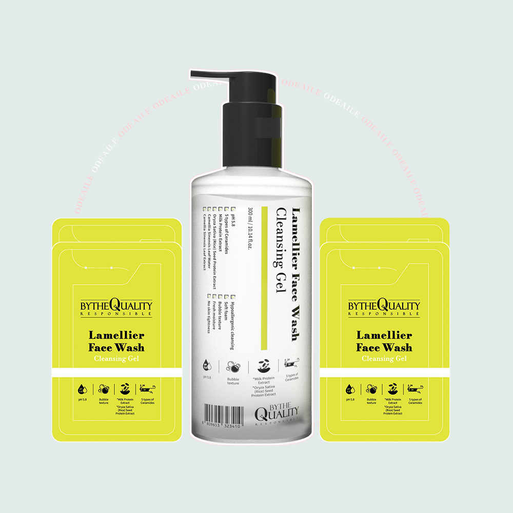 바이더퀄리티 라멜리어 페이스 워시 클렌징 젤 300ml 클렌저 +고급 샘플 패키지 : 오드엘르