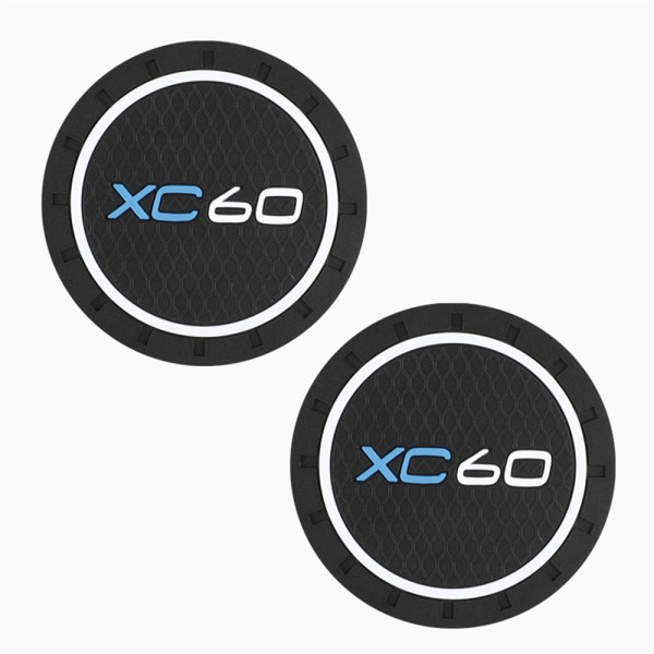 2pcs 자동차 물 컵 슬롯 비-슬립 매트 액세서리 볼 보 XC60 스타일링 : 바이셀솔루션