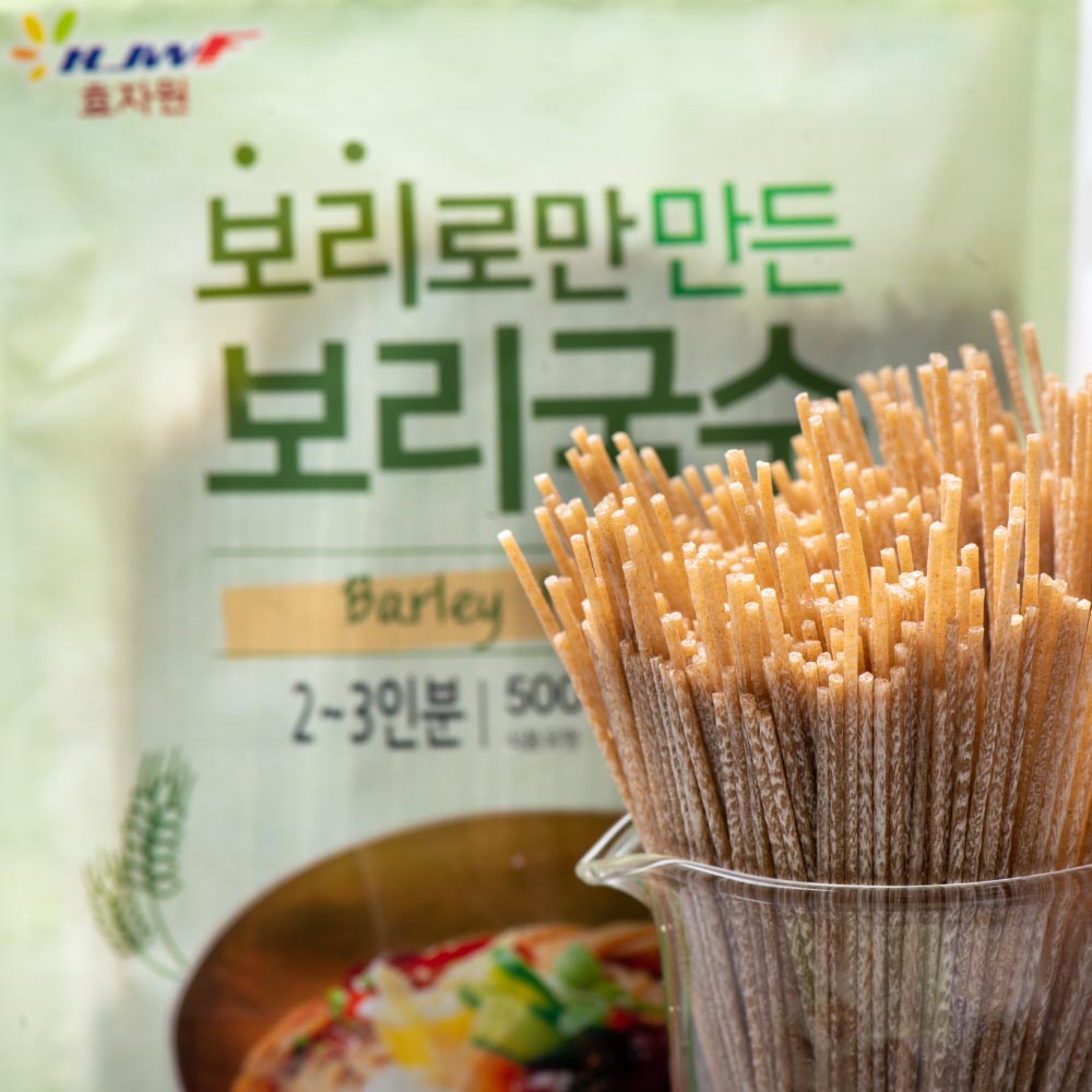 NO밀가루, 국산 늘보리 [ 보리국수 500g(건면) ] 순수 곡물면 비빔 잔치 : 싸리재