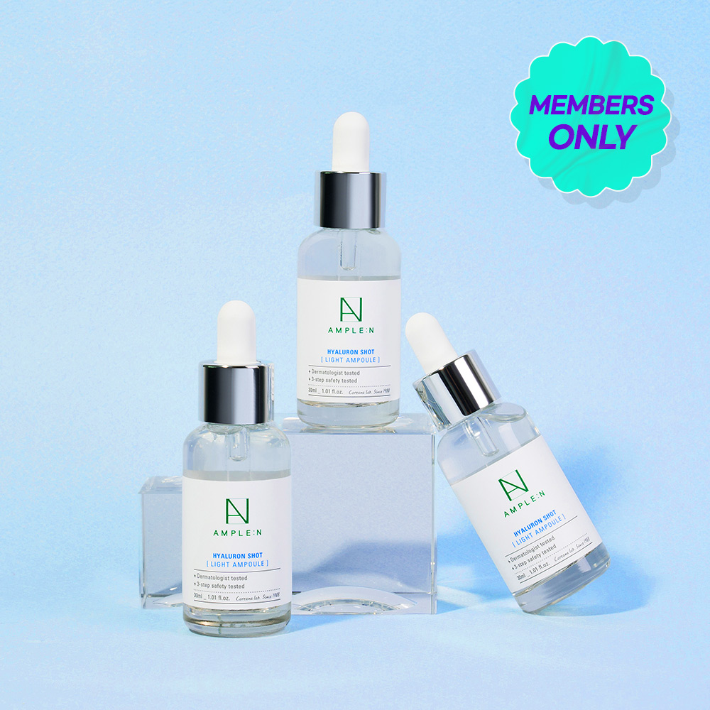 [라운지 전용] 앰플엔 히알루론샷 라이트 앰플 30ml 산뜻촉촉 7종 히알루론산 수분충전 앰플 : 코리아나화장품