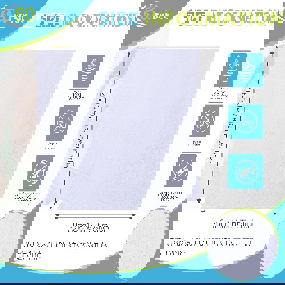 Nuenen 60개 청소포 x 15.75 인치 초흡수성 건조 재사 자동차 청소 품 집 주방 극세사 타월 흰색 White 60 : 시구왕가