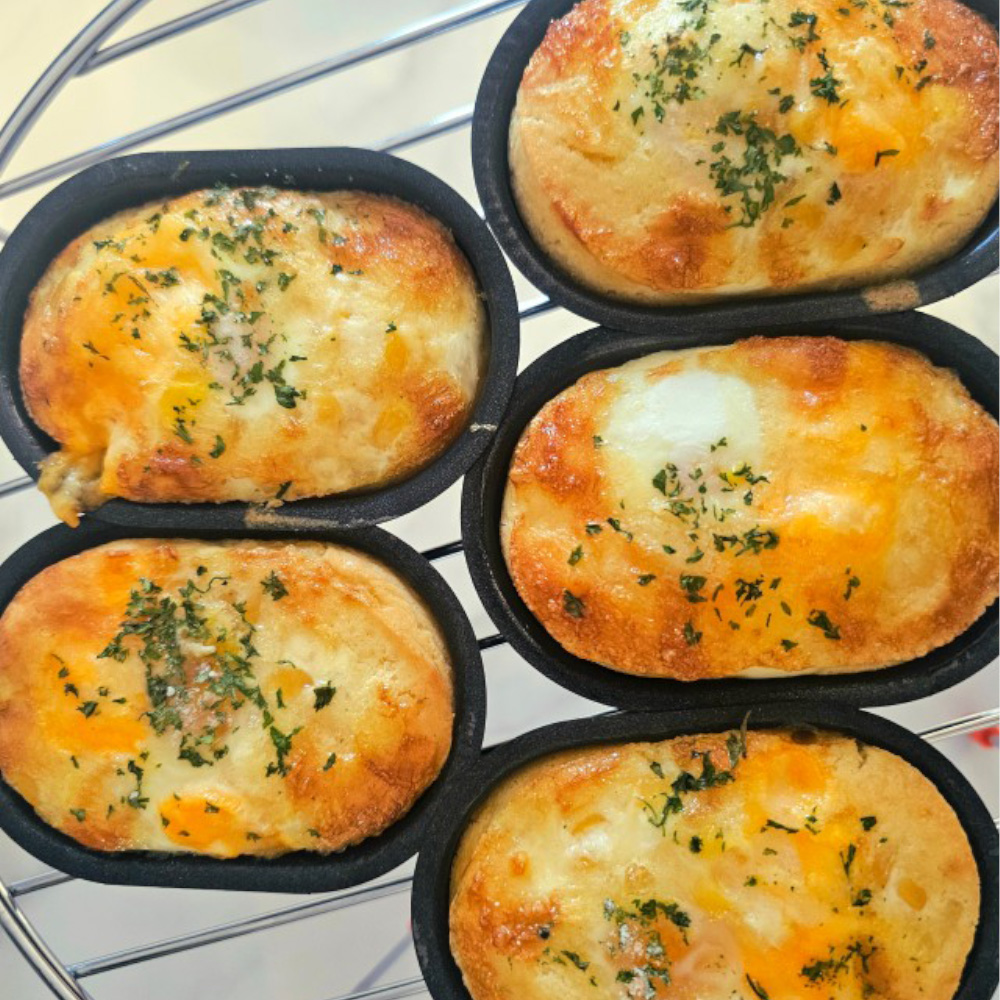 계란빵 반죽 1kg + 계란빵틀 4P 겨울간식 베이킹 디저트만들기 : 스트릿푸드