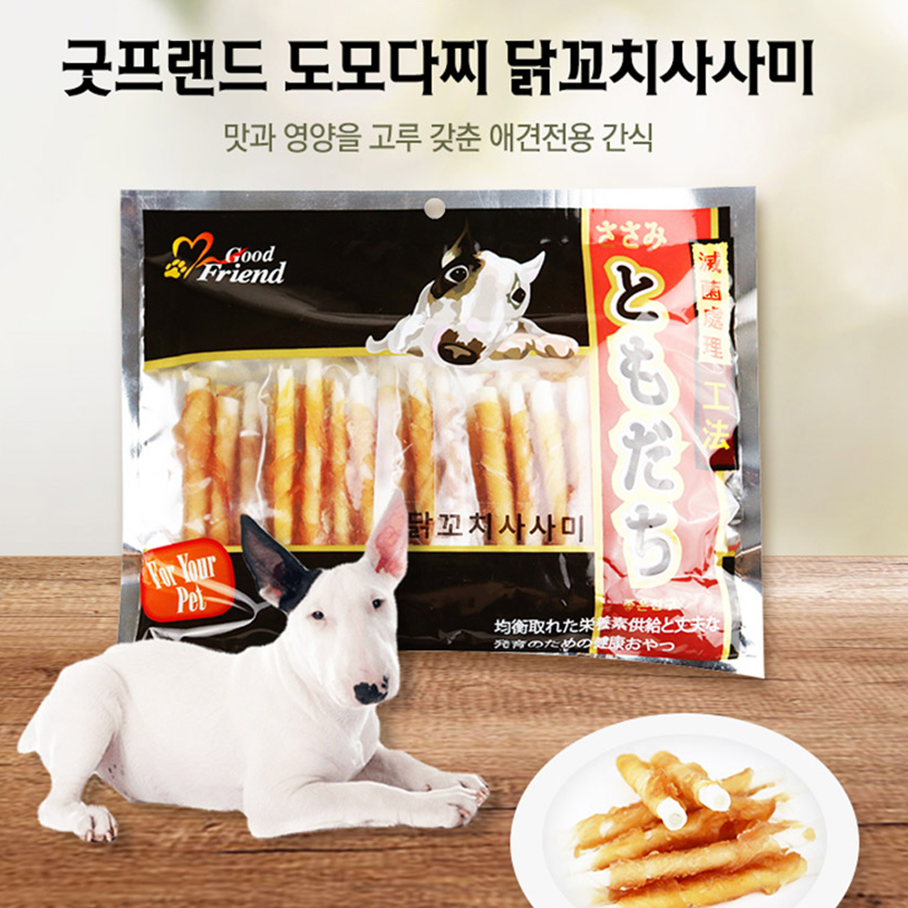 도모다찌 강아지 간식 사사미 닭꼬치 380g 3개 : 신묘한냥이