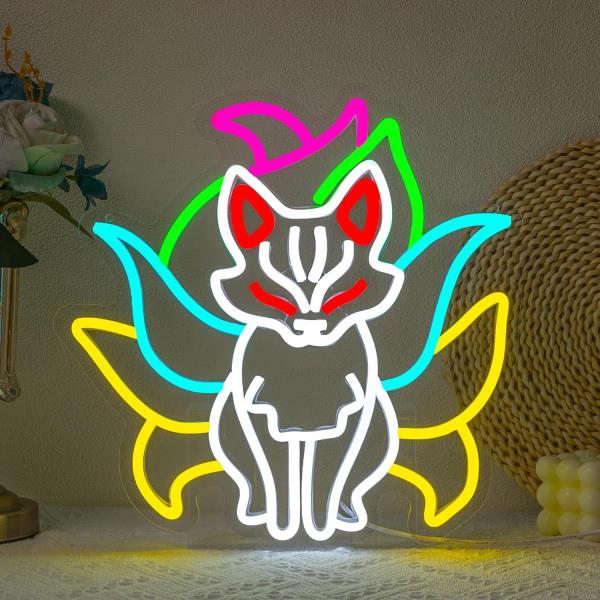 나인테일 폭스 LED 네온 조명 USB 게임 룸에 장식 : 유스물류