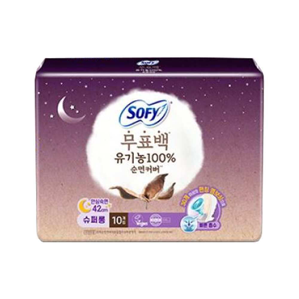 쏘피 자연의색 무표백 중형 유기농 100% 순면커버 소피 생리대 대형 : 007유통