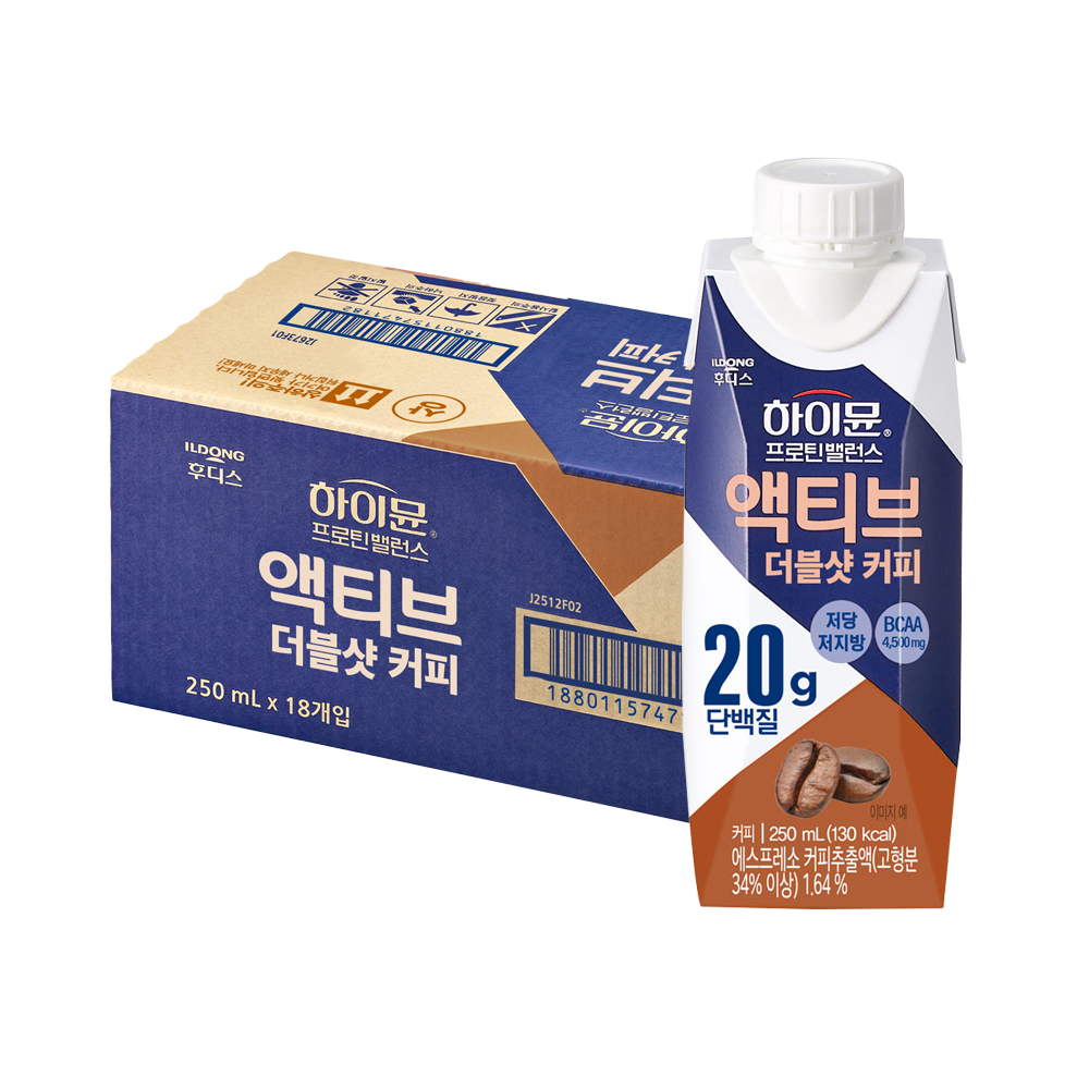 하이뮨 프로틴 밸런스 액티브 더블샷 커피 250ml 18팩 : 일동후디스