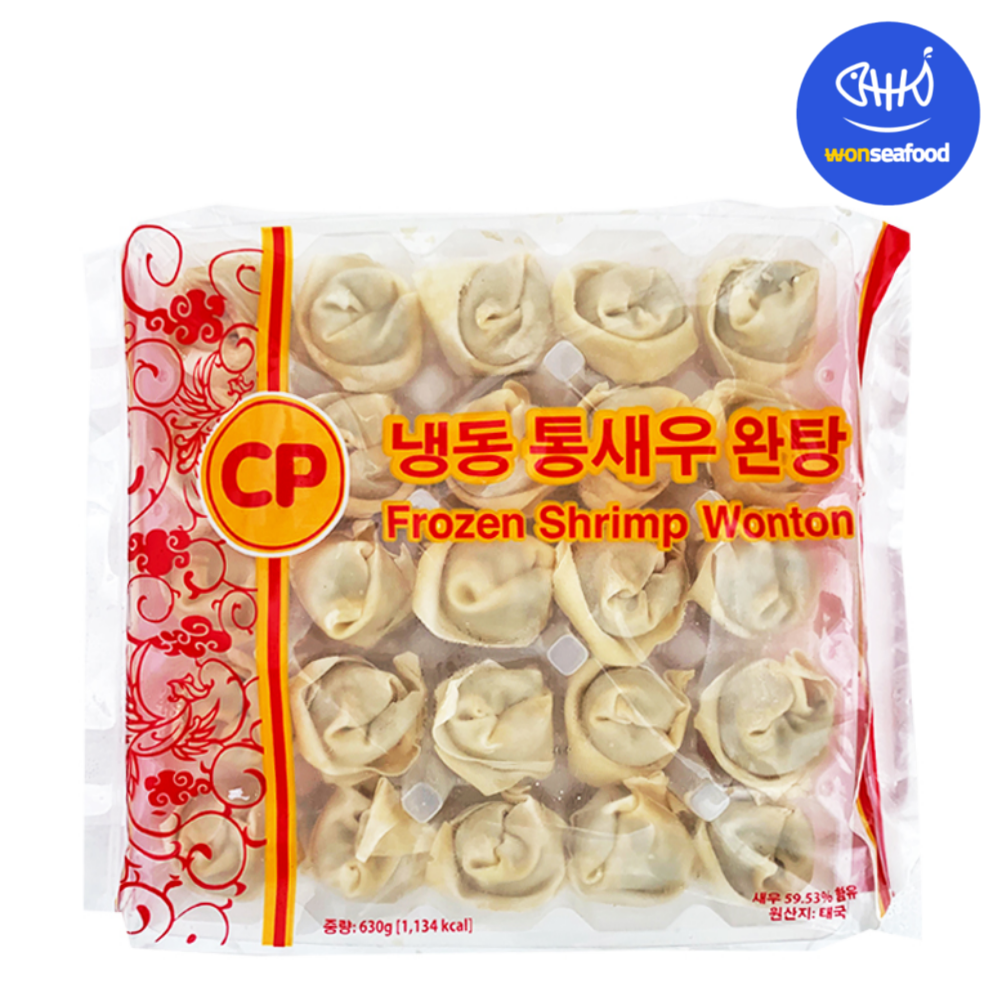 원씨푸드 CP 통새우 완탕 630g 통새우만두 딤섬 스프포함 냉동포장[얼음팩+드라이] : 원씨푸드