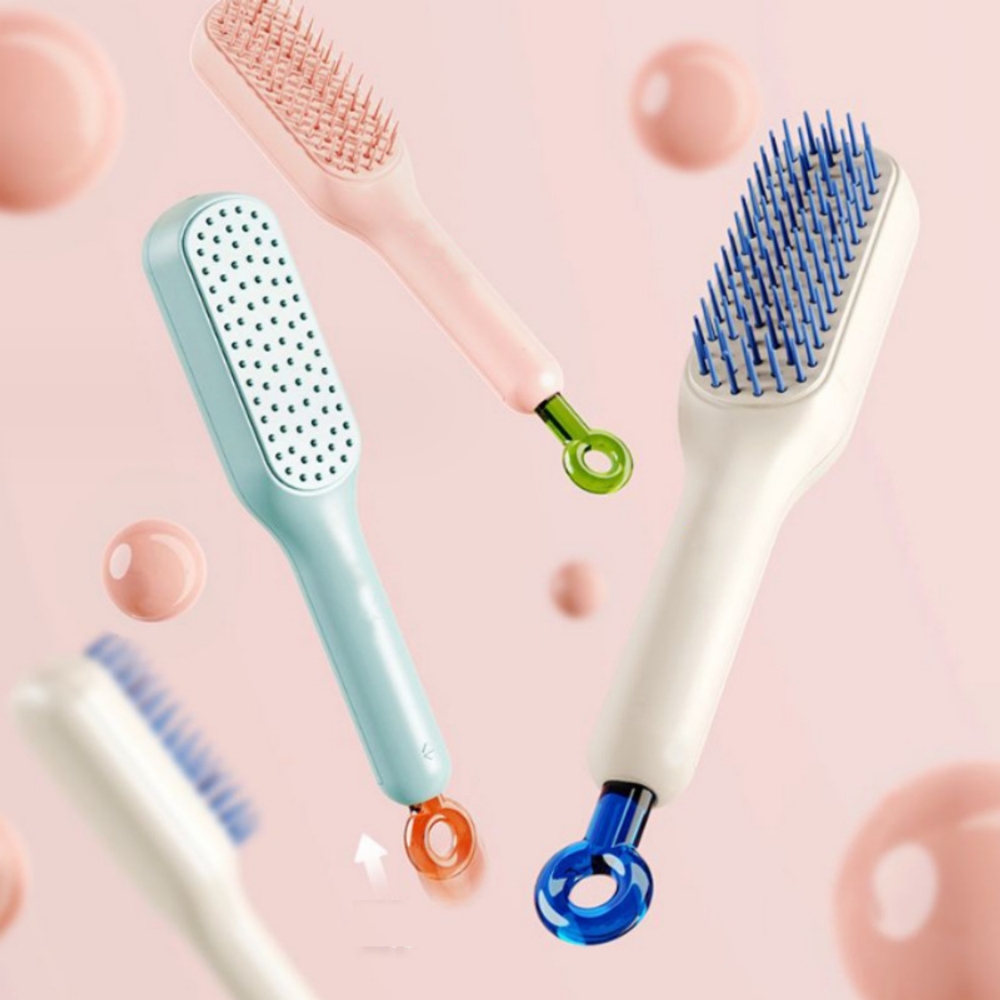 소프트 휴대용 자동 청소 헤어 브러쉬 : 동동아띠