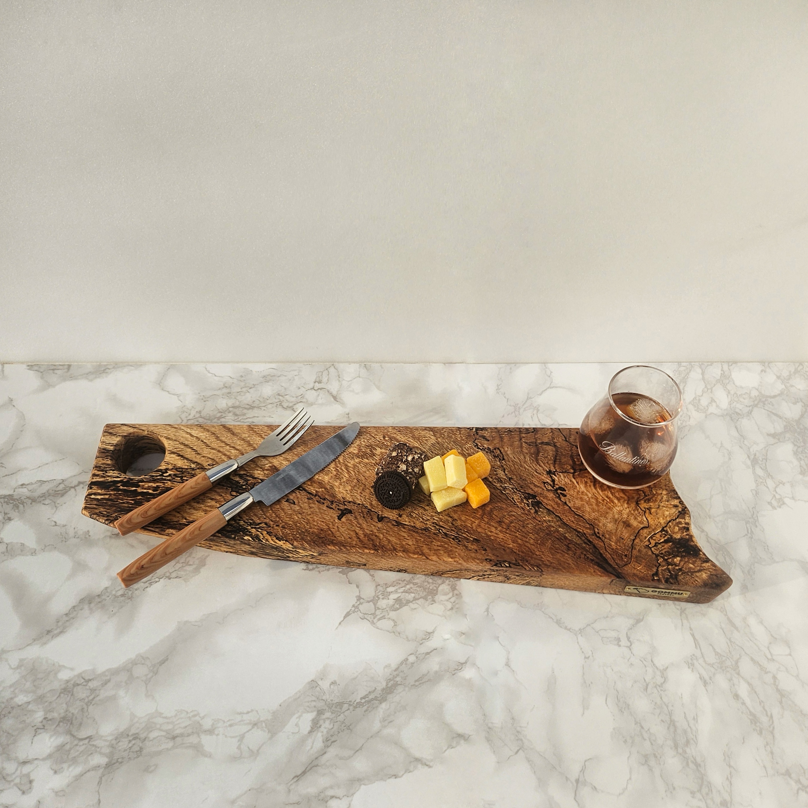 국내산 참나무 스팔티드 오크 플레이팅 도마515x145x36(mm) : 곰무팩토리