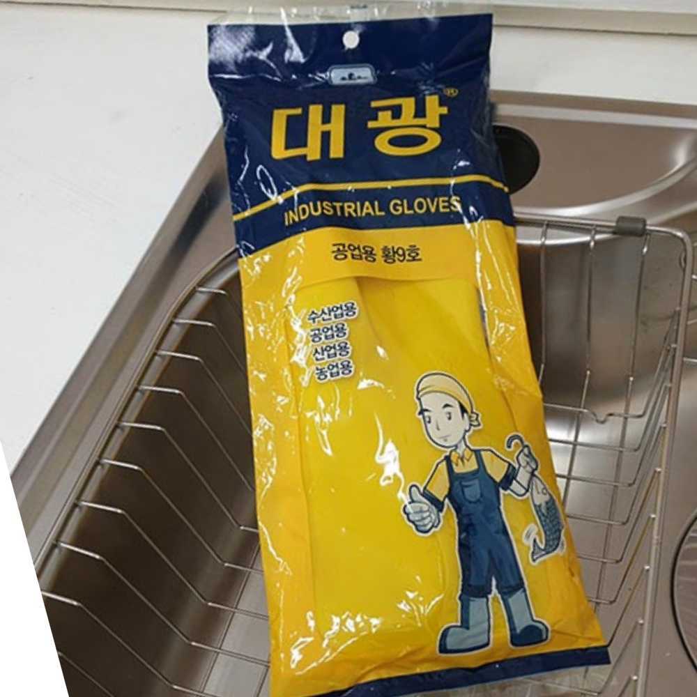 온랑 대광 공업용고무장갑 황9호 공업용장갑 기름장갑 세차용고무장갑 : 온가지랑2