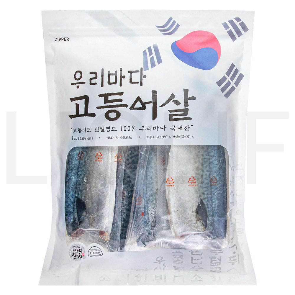 바다찬찬 국내산 우리바다 고등어살 (냉동) 1개 1kg : SUPER SALE