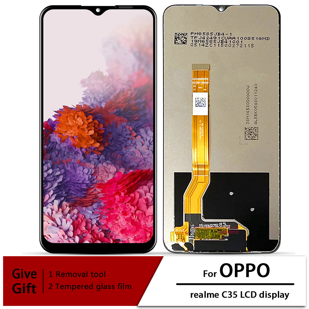 6 OPPO Realme C35 LCD RMX3511 디스플레이 스크린 프레임 디스플레이용 터치 패널 디지타이저 : 글로리22