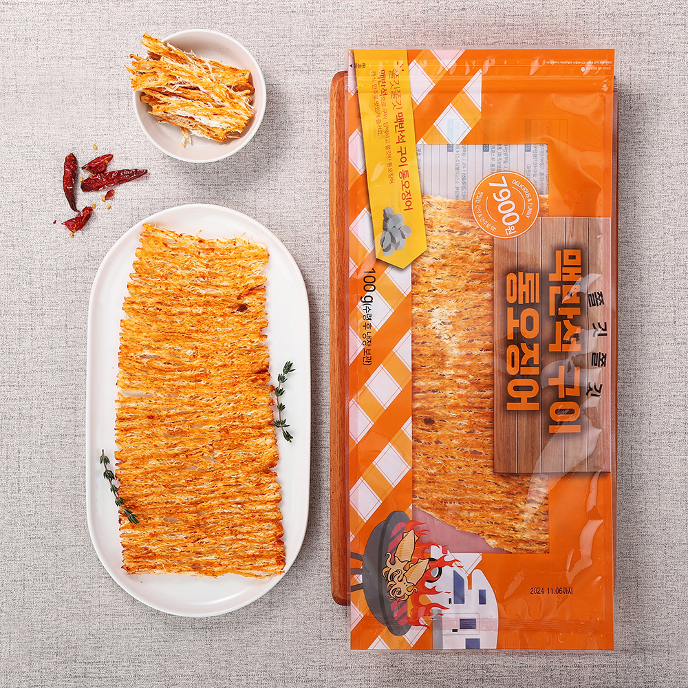 결대로 찢어먹는 촉촉한 한마리오징어(맥반석/땅콩버터/매콤핫)외 100g 1봉+1봉 : 더주