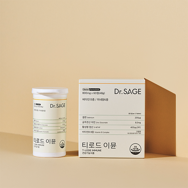 닥터세이지 티로드이뮨 요오드 없는 셀렌 아연 항산화 면역 NK세포 60정, 1개 : 닥터세이지