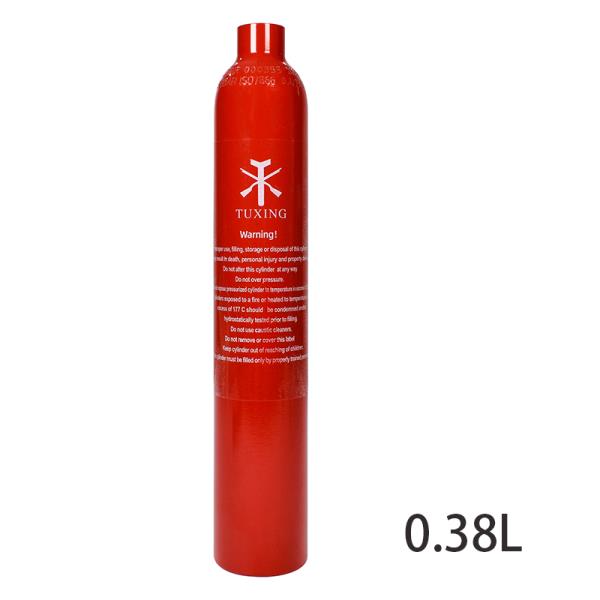 TUXING 알루미늄 실린더, 고압 탱크, 0.38L, 3000psi, 200Bar, 18Ci 용량, CO2 플랫 바텀 레드 5/8-18UNF : 서원글로벌