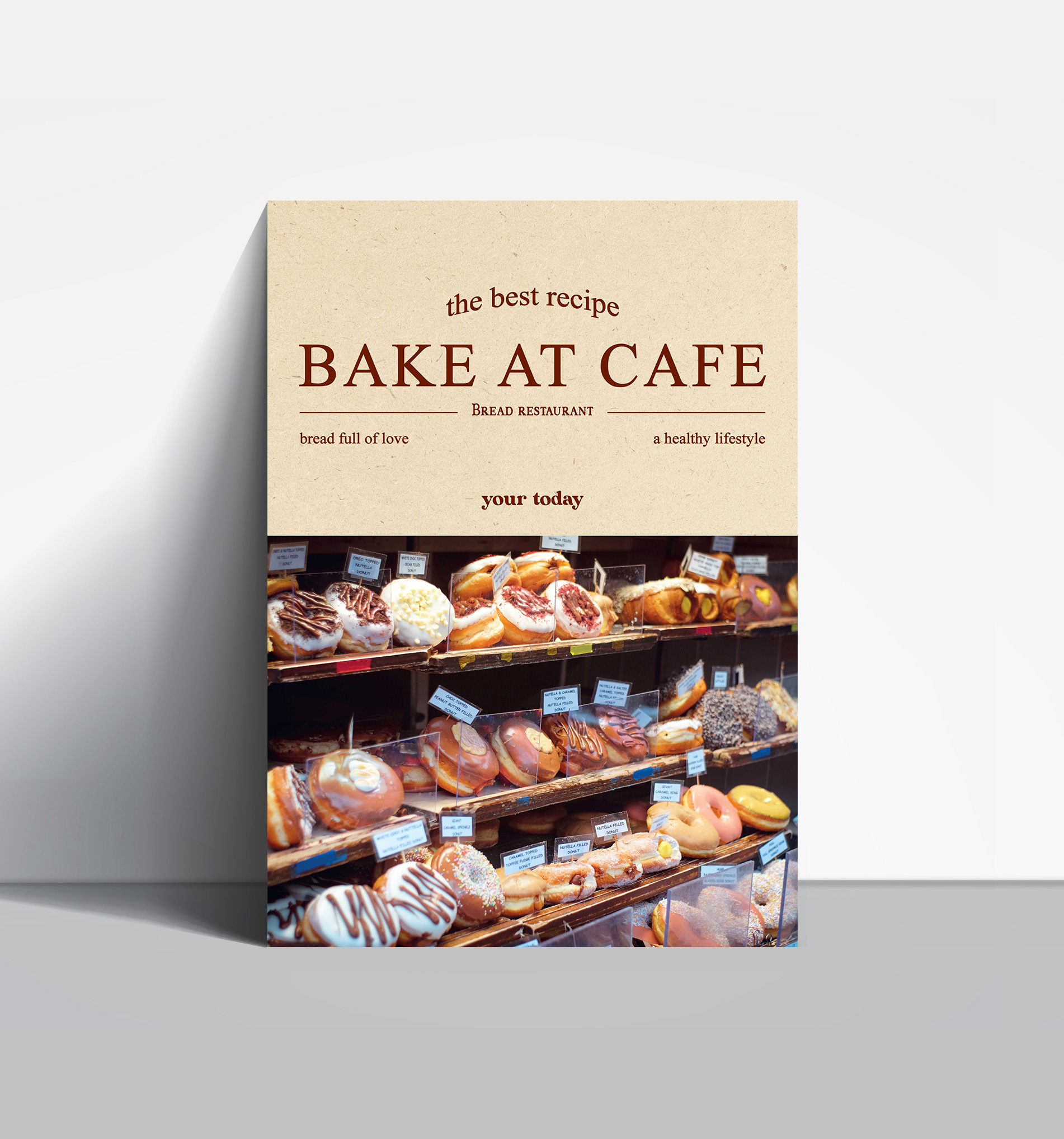 카페 인테리어 BAKE AT CAFE A3 포스터 : 유어투데이