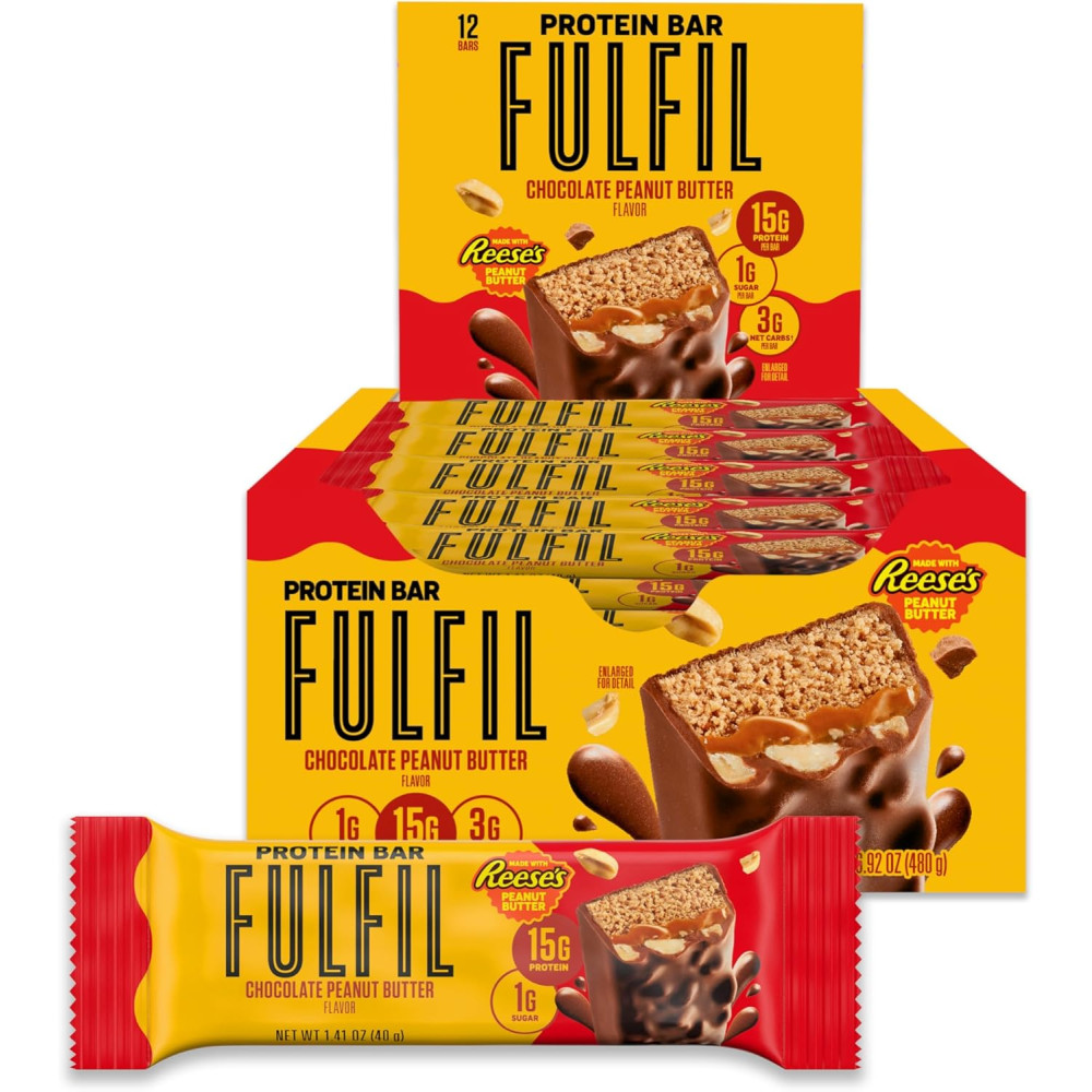 풀필 Fulfil 리네스 초콜릿 땅콩버터 단백질 프로틴 바 40g 12개입 : 파운디바이