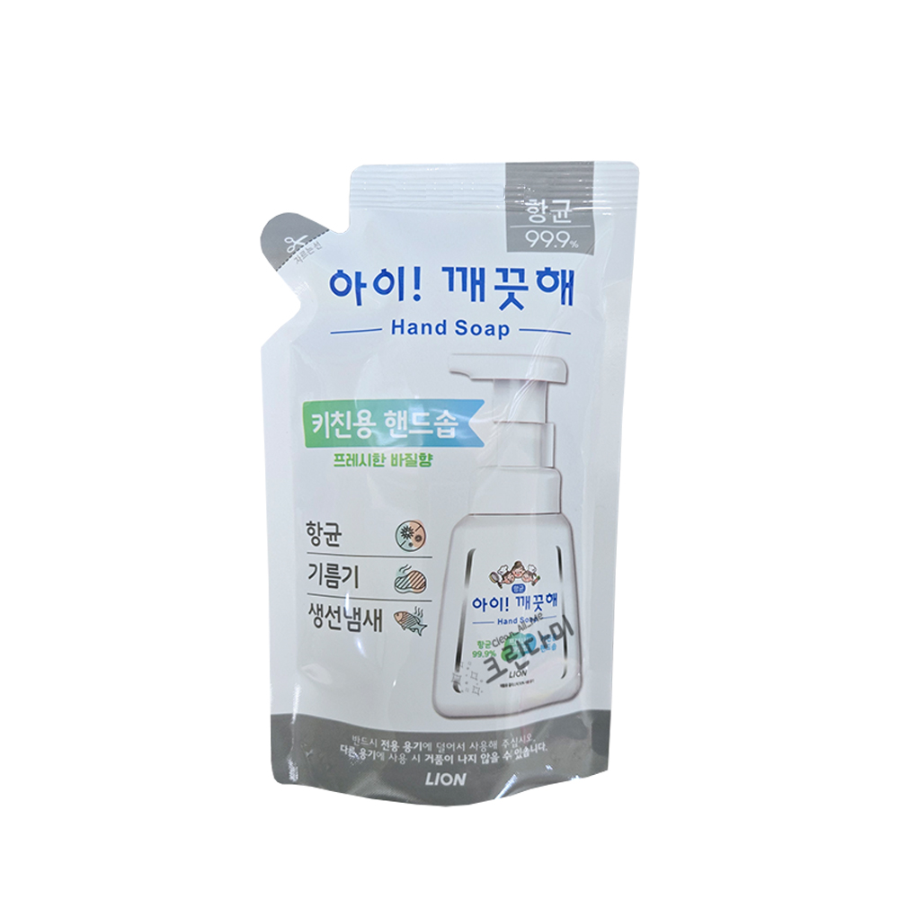 아이깨끗해 키친용 핸드솝 프레시한 바질향 핸드워시 리필 200ml x1개 : 크린다미
