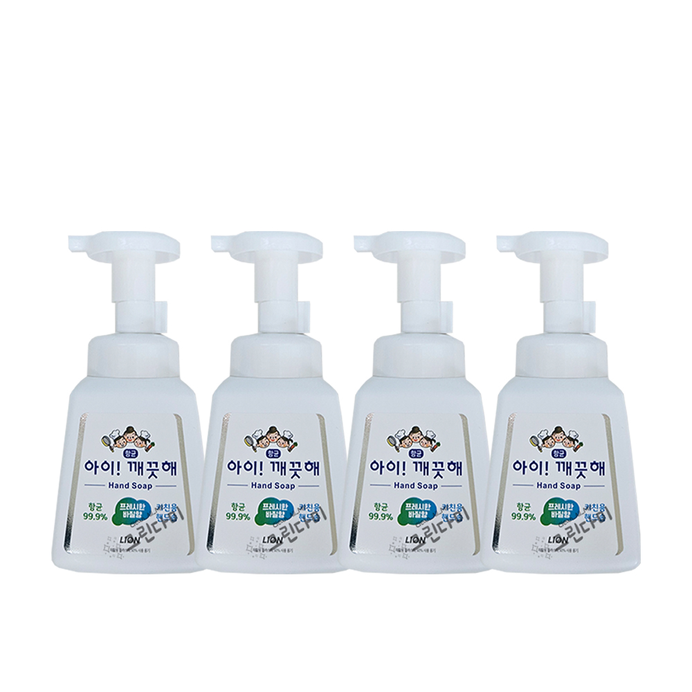 아이깨끗해 키친용 핸드솝 프레시한 바질향 핸드워시 용기 250ml x4개 : 크린다미