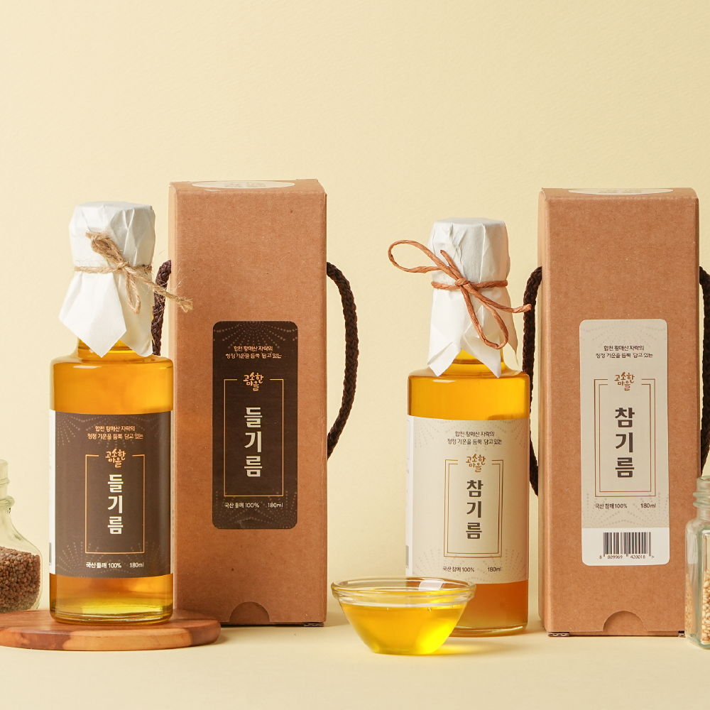 국산 참기름 180ml 황매산 고소한마을 참기름 [ 원산지:국산 ] : 황매산 고소한 마을