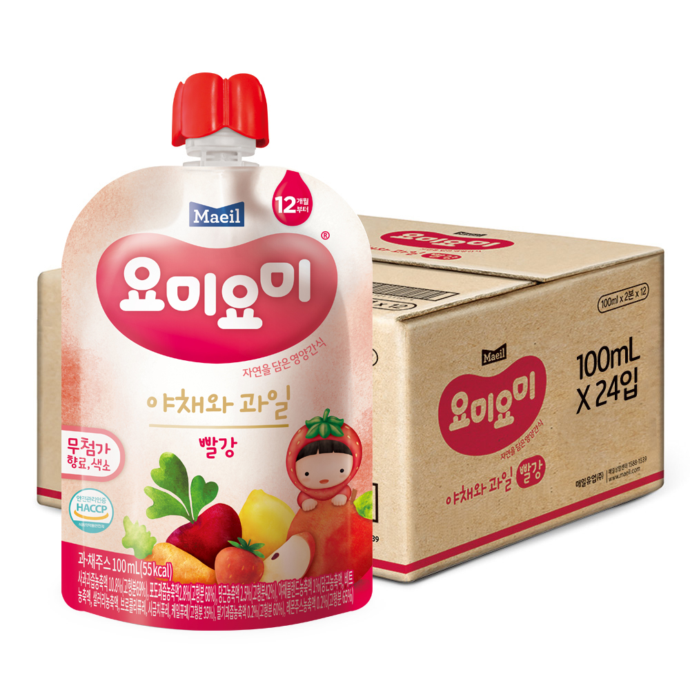 요미요미 야채와과일 100ml 혼합구성 빨강12+보라12(총24팩) 아이주스 쥬스 : 매일유업공식대리점