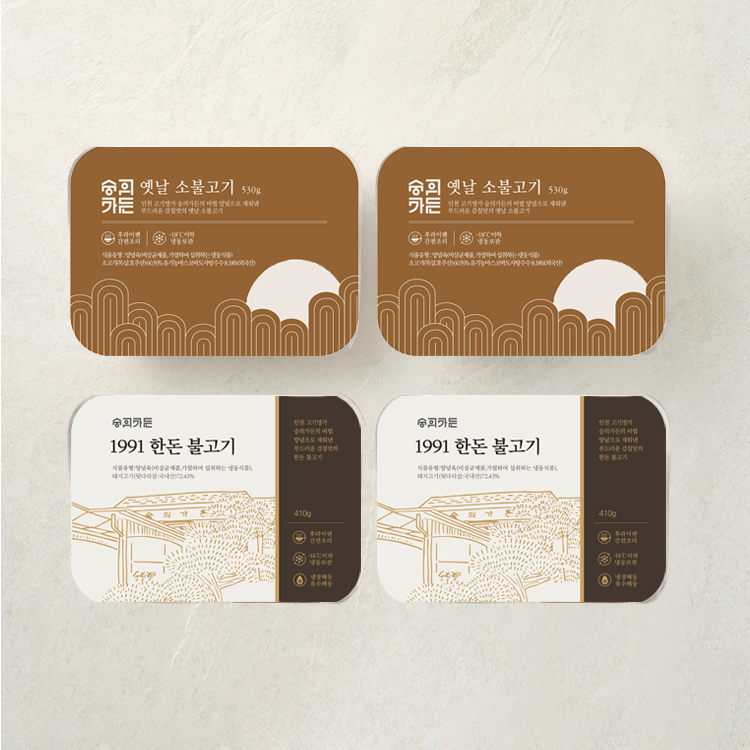 [숭의가든] 1991 한돈불고기 2팩 + 옛날 소불고기 2팩 : 숭의가든