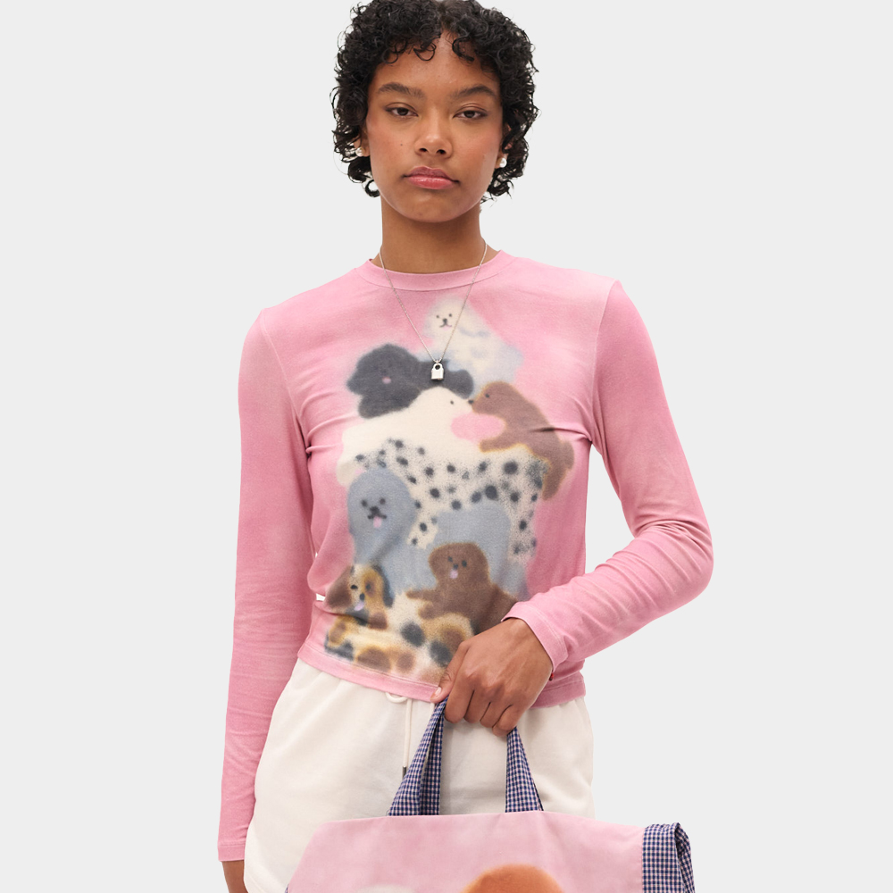 까르네볼렌테 Doggy Decadence Pink Long Sleeve SS25LT0203 : 조하리스토어