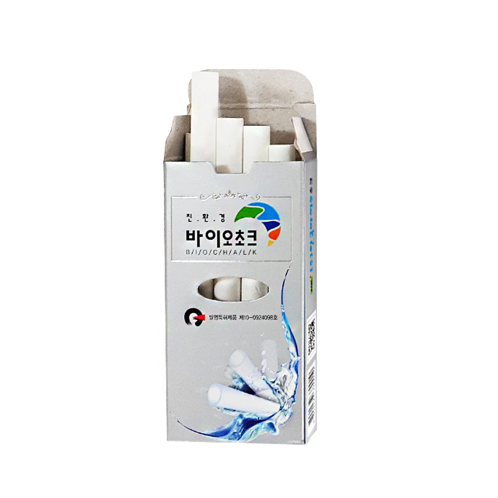 바이오초크(1갑 10본/4색) - 물크레용 워터초크 고그린초크 멀티지우개 분필 그린칠판교구 : 그린칠판교구