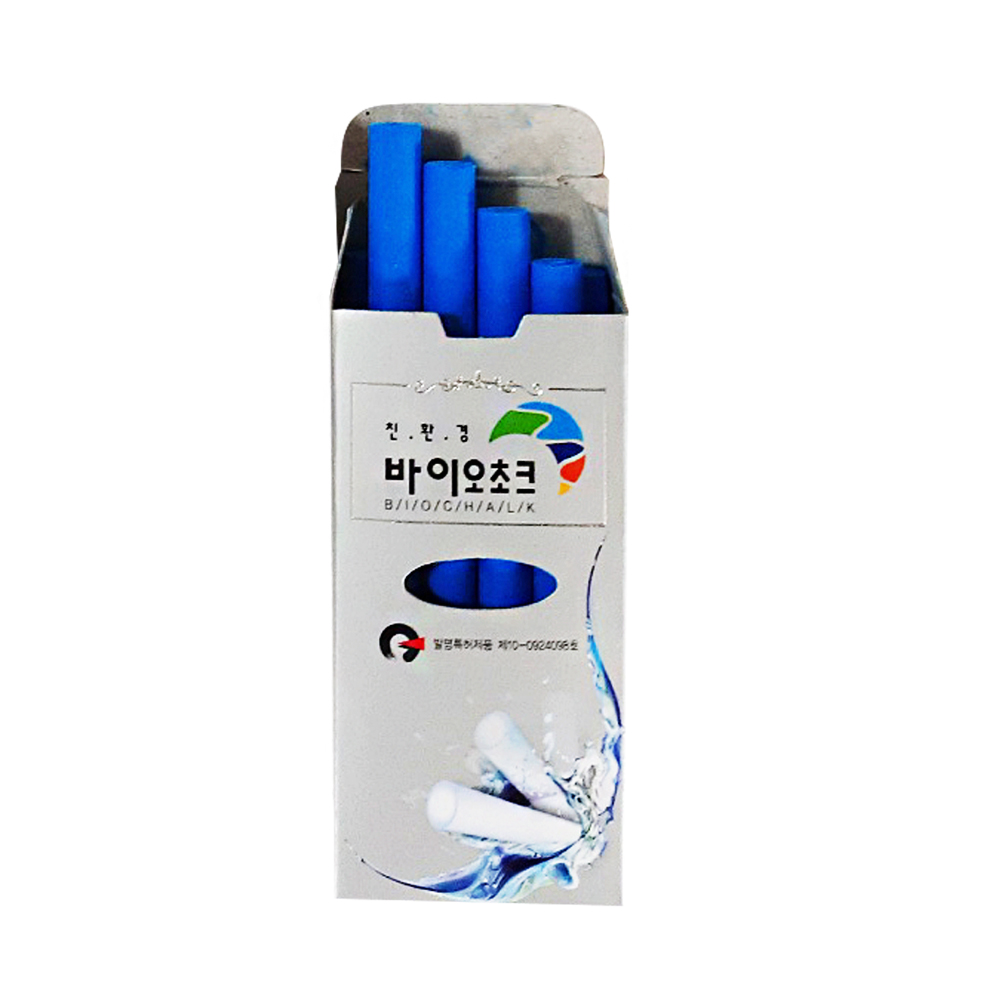 바이오초크(1갑 10본/4색) - 물크레용 워터초크 고그린초크 멀티지우개 분필 그린칠판교구 : 그린칠판교구